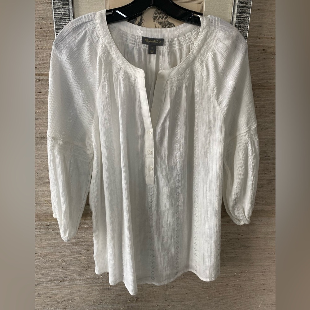 Style & Co White Blouse